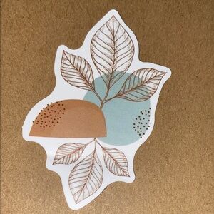 🌈20/$12🌈 Leaf Design Sticker with Abstract Shapes